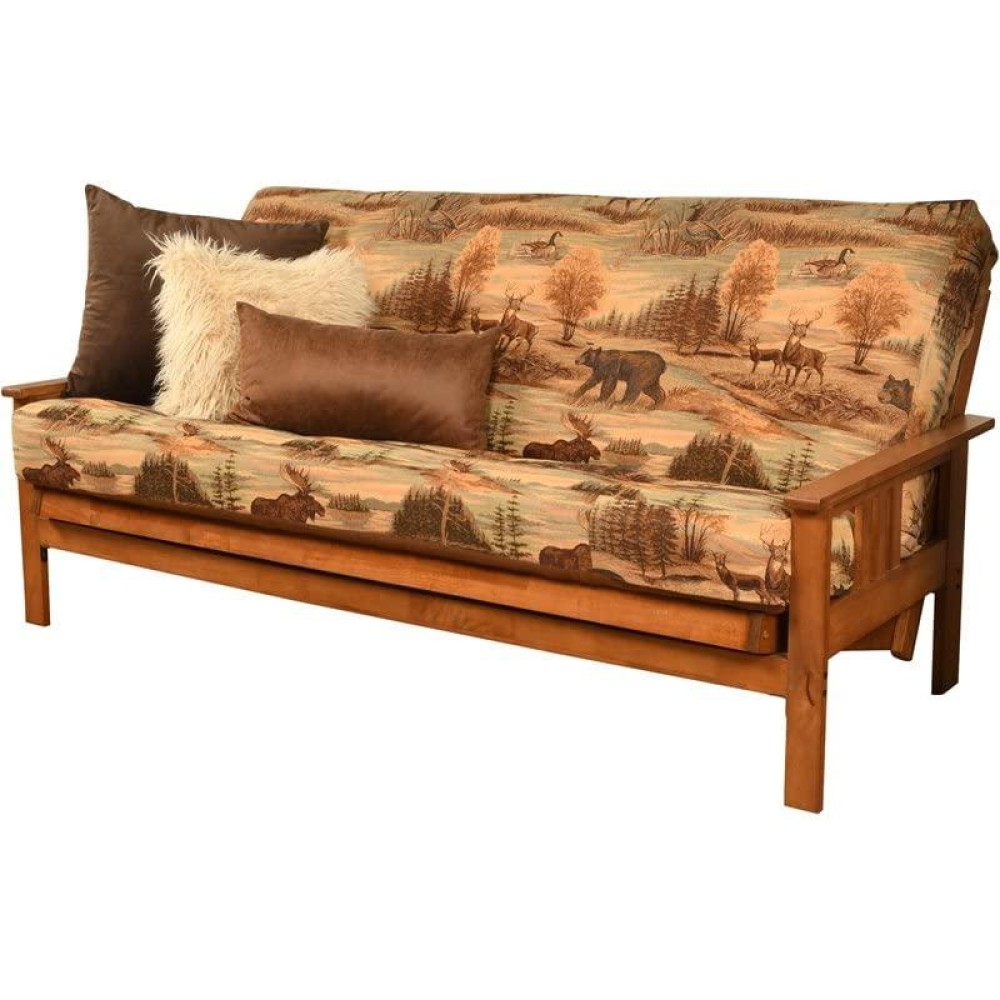 Kodiak Furniture Monterey Barbados Brown Sofa With Multi-Color Fabric Mattress