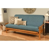 Kodiak Furniture Monterey Butternut Sofa With Aqua Blue Fabric Mattress