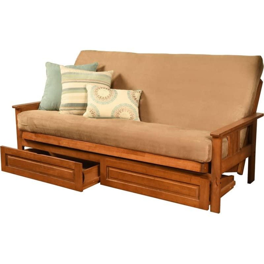 Kodiak Furniture Monterey Barbados Storage Sofa With Suede Peat Tan Mattress