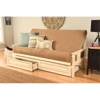 Kodiak Furniture Monterey Antique White Storage Sofa And Suede Peat Tan Mattress