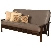 Kodiak Furniture Monterey Espresso Sofa With Suede Gray Fabric Mattress