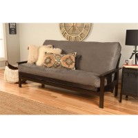 Kodiak Furniture Monterey Espresso Sofa With Suede Gray Fabric Mattress