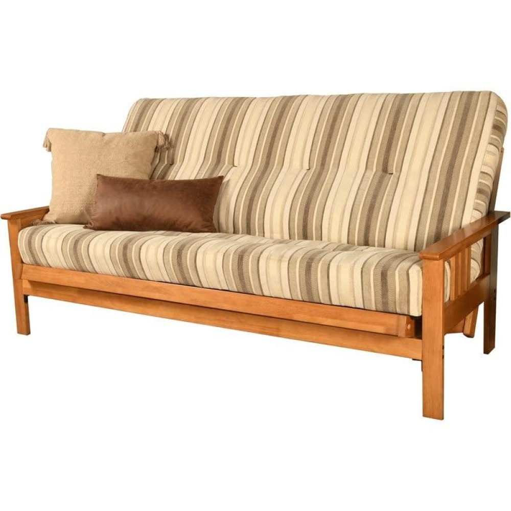 Kodiak Furniture Monterey Butternut Wood Futon With Parma Gray Mattress