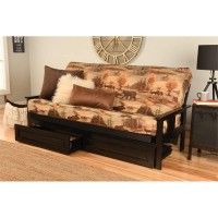Kodiak Furniture Monterey Black Storage Sofa With Multi-Color Fabric Mattress