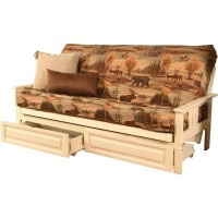 Kodiak Furniture Monterey White Storage Sofa With Multi-Color Fabric Mattress