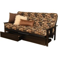 Kodiak Furniture Monterey Black Storage Sofa With Multi-Color Fabric Mattress