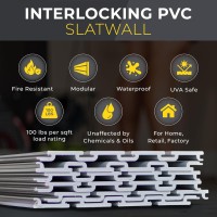 Slatwall Panel Garage Wall Organizer Heavy Duty Wall Mounted Pvc Wall Rack Interlocking Slat Wall Paneling For Garage Wall Sto