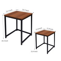 Vipush Nesting Tables Coffee Table Set of 2 - End Tables Living Room Small Side Tables Modern Farmhouse Sturdy Metal Frame Wood Desk