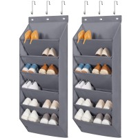 Storage Maniac Over The Door Shoe Organizer 2 Pack Hanging Shoe Organizer 6Tier Large Deep Pockets Door Shoe Rack 12 Pairs Of