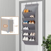 Storage Maniac Over The Door Shoe Organizer 2 Pack Hanging Shoe Organizer 6Tier Large Deep Pockets Door Shoe Rack 12 Pairs Of