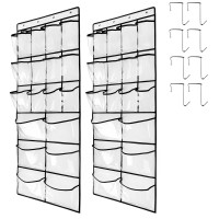 Tidymaster 2 Pack Extra Large Hanging Crystal Clear Over Door Shoe Organizers Closet Shoe Organizer Shoe Rack Organizer Shoe Sto