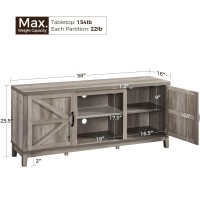 Yaheetech Tv Stand, Farmhouse Tv Stand For Living Room, Entertainment Center With Double Barn Doors For 65 Inch Tv, Gray