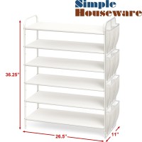 Simple Houseware 6Tier Shoe Rack Storage Organizer Wside Hanging Bag White