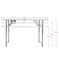 Anjong Anj 4Ft Folding Table Outdoor Tables Picnic Table Barbecue Camping Tables Courtyard Leisure Portable Tables Balcony Table