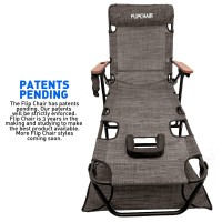 Easygo Product Flip Face Down Tanning Chaise Lounge Chair With Face & Arm Holes-4 Legs Support-Textilene Material-6 Position-Arm Head Rest Pillow-Beach Or Home Use-Patents Pending, 1 Pack, Brown