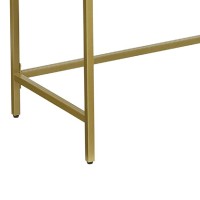 Kin 39 Inch Sofa Console Table, Metal Frame, Tempered Glass Shelves, Gold