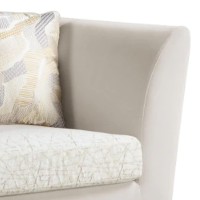 Mavi 71 Inch Loveseat, Velvet, Arched, Button Tufted, Metal Legs, Beige