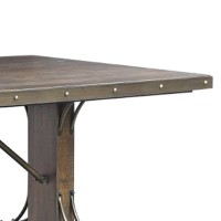 Ral 78 Inch Dining Table, Nailhead Trim, Double Pedestals, Brown