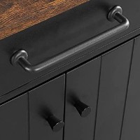 Grace 47 Inch Wood Sideboard Buffet Cabinet, Adjustable Feet, Rustic Brown