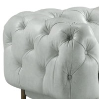 96 Inch Sofa, Top Grain Leather, Button Tufted Back and Arms, White