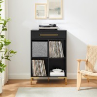 Juno Record Storage Cube Bookcase With Speaker Black Bookcase Speaker