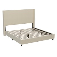 Quinn King Upholstered Platform Bed Beige