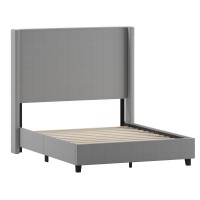 Quinn Full Upholstered Platform Bed Gray