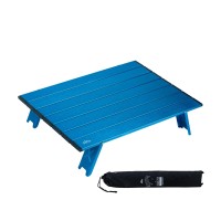 Iclimb Ultralight Compact Mini Beach Picnic Folding Alu. Table With Carry Bag, Two Size (Blue - L)