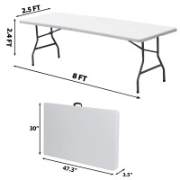 Zenstyle Indoor Outdoor Heavy Duty Plastic Folding Table Portable Picnic Table Foldinhalf Utility Table Whandle And Steel Leg