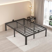 Maf 14 Inch Full Size Metal Platform Bed Frame With Round Corner Legs, 3000 Lbs Heavy Duty Steel Slats Support, Noise Free, No Box Spring Needed, Easy Assembly