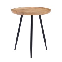 Mh London Side Table - Dilan Tri Pin Small Table. Exclusively Designed Hand-Crafted Small Nightstand. Solid Wood Round End Table. Contemporary Accent Table For Bedrooms, Living Rooms And Home Office