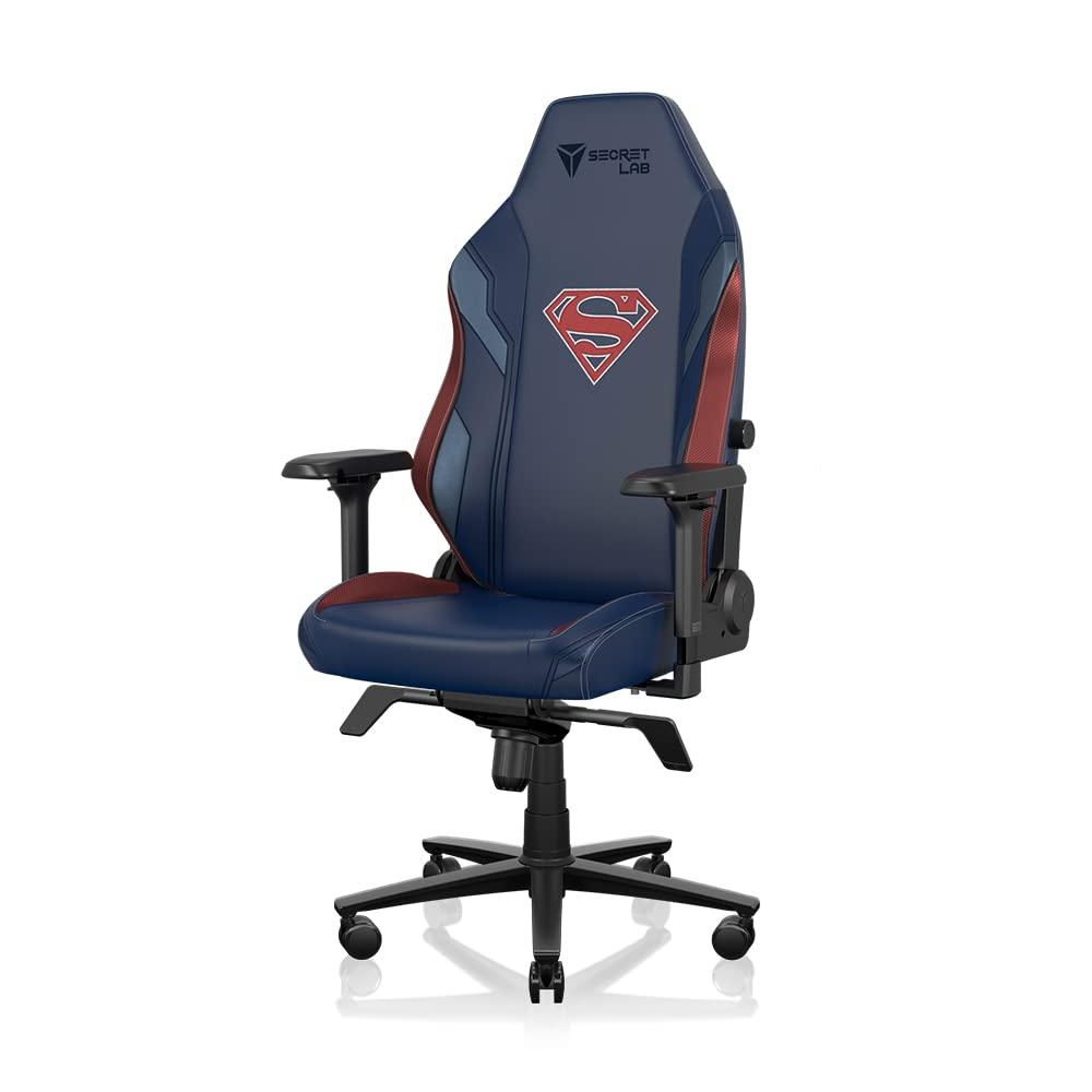Secretlab Titan Evo Superman Gaming Chair - Reclining - Ergonomic & Comfortable Computer Chair With 4D Armrests - Magnetic Head Pillow & 4-Way Lumbar Support - Blue/Red - Leatherette