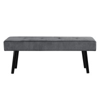 Comfy To Go Entryway Bench - Grey Bench For Bedroom, Modern Ottoman End Of Bed, Corduroy Padded Benches For Living Room, Foyer, Mudroom, Hallway - 39