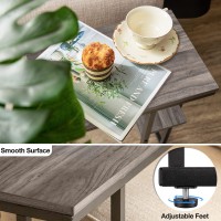 Yoobure C Shaped End Table For Couch And Bed Side Snack Table For Small Spaces Living Room Bedroom Rustic