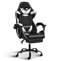 Yssoa Gaming Chair With Footrest Big And Tall Gamer Chair Racing Style Adjustable Swivel Office Chair Ergonomic Video Game Ch