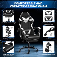 Yssoa Gaming Chair With Footrest Big And Tall Gamer Chair Racing Style Adjustable Swivel Office Chair Ergonomic Video Game Ch