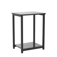 Wlive End Table, Small Narrow Side Stand Table For Bedroom, Living Room, Couch, Modern End Stand With Sturdy Metal Frame, Sturdy Easy Assembly,Black(1 Pack)