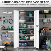 Sisesol Metal Storage Cabinet With Doors And Shelves 71 Tool Storage Cabinet Garage Cabinets And Storage System Kitchen Pant