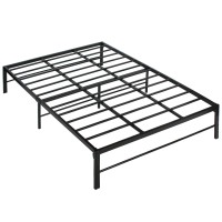 Better Home Products Lily Foldable Welded Black Metal Platform Bed Frame Twin