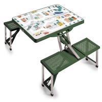 Picnic Time Folding Picnic Camping Outdoor Table With Umbrella Hole 365 X 5 X 175 Play Town Green