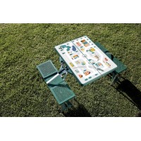 Picnic Time Folding Picnic Camping Outdoor Table With Umbrella Hole 365 X 5 X 175 Play Town Green