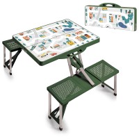 Picnic Time Folding Picnic Camping Outdoor Table With Umbrella Hole 365 X 5 X 175 Play Town Green