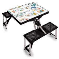 Picnic Time Folding Picnic Camping Outdoor Table With Umbrella Hole 365 X 5 X 175 Play Town Black