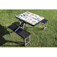 Picnic Time Folding Picnic Camping Outdoor Table With Umbrella Hole 365 X 5 X 175 Play Town Black