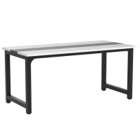 Tribesigns 70.8??xecutive Desk, Large Office Computer Desk with Thicken Frame, Modern Simple Workstation Business Furniture for Home Office, White/Black