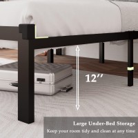 Feonase Full Size Metal Bed Frame With Faux Leather Button Tufted Headboard Heavyduty Platform Bed Frame With 12 Storage St