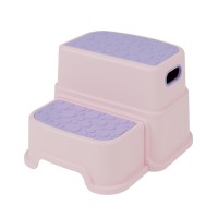Homko 2 Step Stool For Kids Toddler Stool For Potty Training Kids Step Stool For Bathroom Kitchen Sink And Toilet Potty Training Anti-Slip Potty Stools, 3 In 1 Independent Stepping Stool, Pink