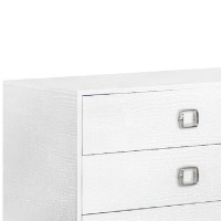 Hart 63 Inch Modern Dresser, 6 Drawers, Textured Lacquer Finish, White