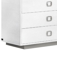 Hart 63 Inch Modern Dresser, 6 Drawers, Textured Lacquer Finish, White