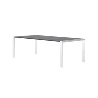 Cid Amy 95 Inch Modern Wood 10 Seater Dining Table, Steel Chrome Legs, Gray